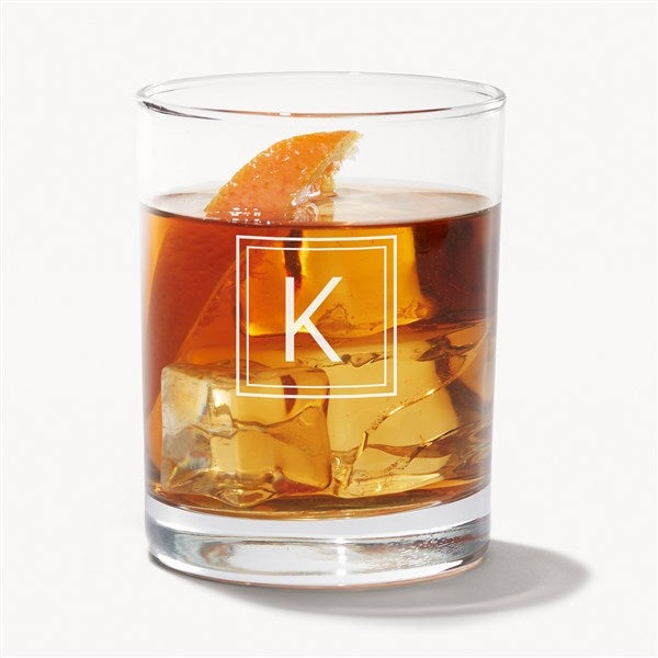 Initial Engraved Old Fashioned Whiskey Glasses  - 54362