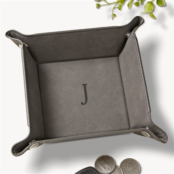 Initial Personalized Vegan Leather Valet Tray  - 54367