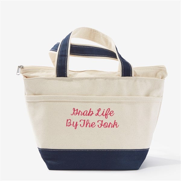 Write Your Own Embroidered Canvas Lunch Bag - 54419