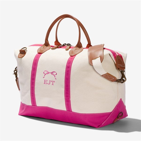 Darling Bow Embroidered Canvas Duffel Bag - 54437