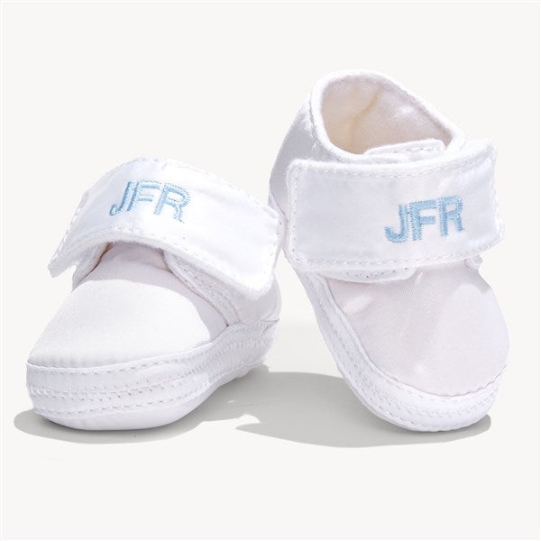 Initial Personalized Satin Baby Shoes for Boys  - 54473