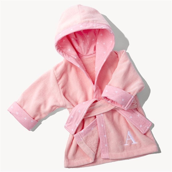 Initial Pink Embroidered Baby Robe  - 54474