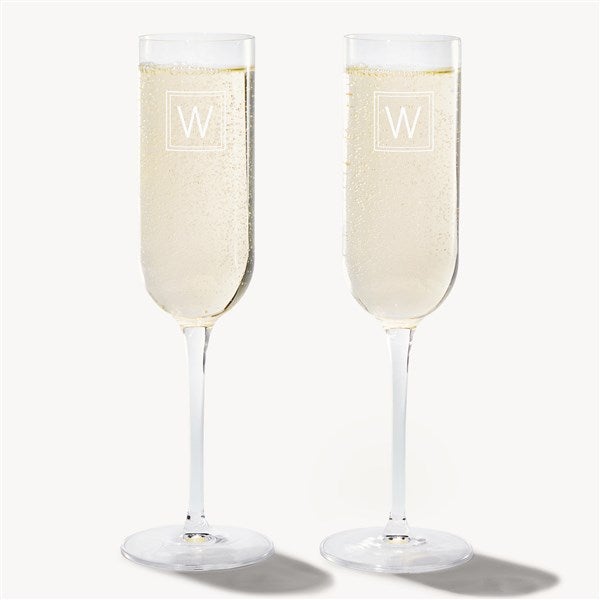 Initial Luigi Bormioli® Engraved Champagne Flute Collection  - 54476