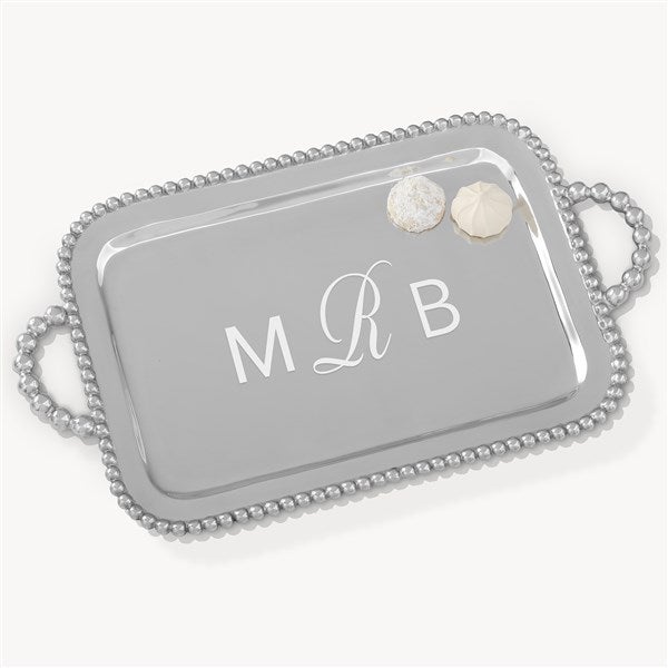 Monogram Mariposa® String of Pearls Personalized Handled Serving Tray  - 54483