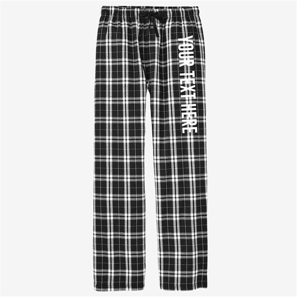 Write Your Own Personalized Men&#39;s Flannel Pants Black and White - 54505