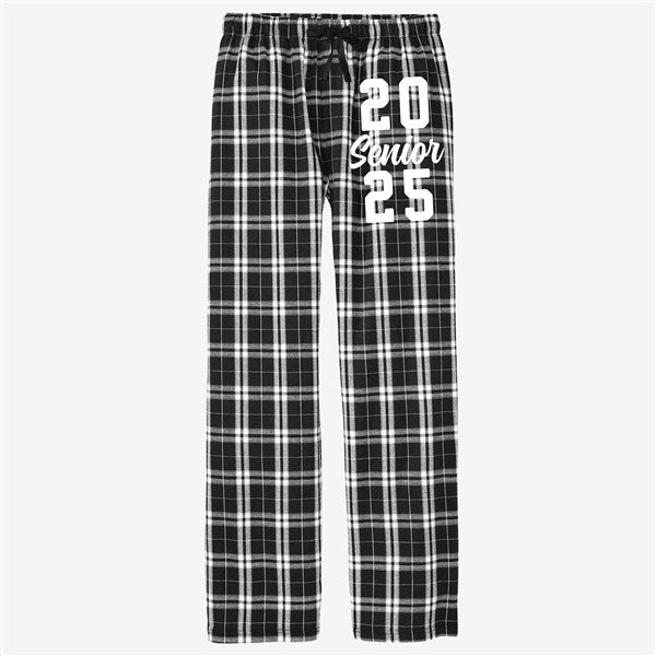 Senior Year Personalized Black & White Flannel Pants - 54506