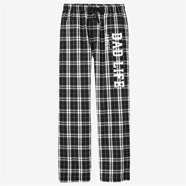Dad Personalized Men&#39;s Black & White Flannel Pants - 54507
