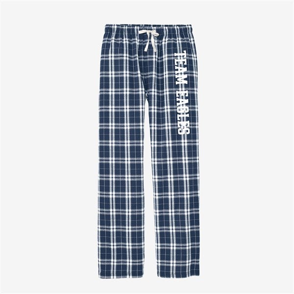 Write Your Own Personalized Men&#39;s Flannel Pants Navy and White - 54509