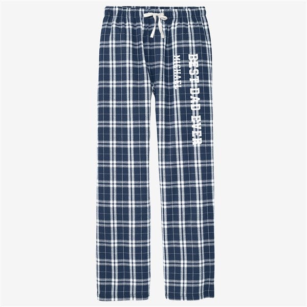 Dad Personalized Men&#39;s Navy & White Flannel Pants - 54511