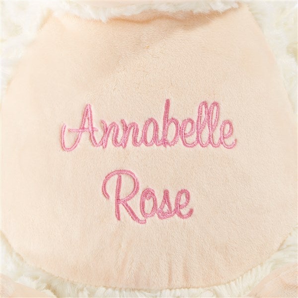 Diamond Letter Lamb Backpack Flap WhitePink Embroidery Plush Pattern main image 0