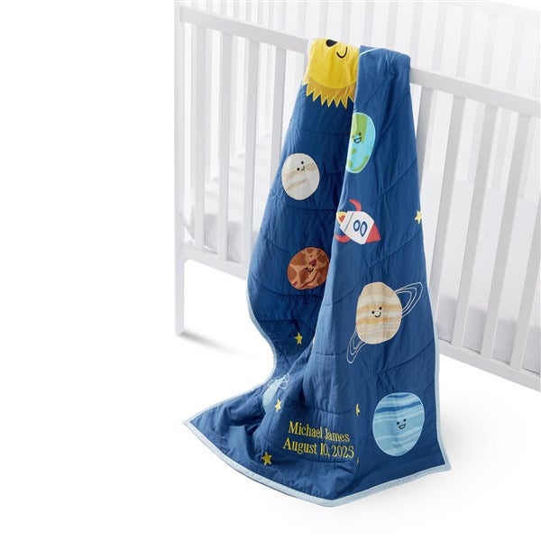 Embroidered Outer Space Quilt   - 54550