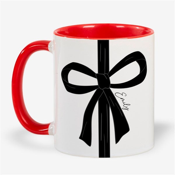 Black Bow Personalized Coffee Mugs - 54637