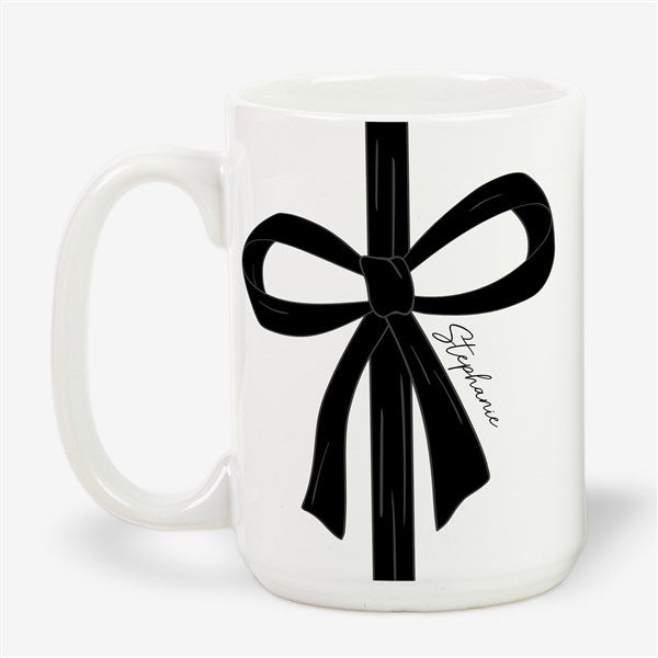 Black Bow Personalized Coffee Mugs - 54637