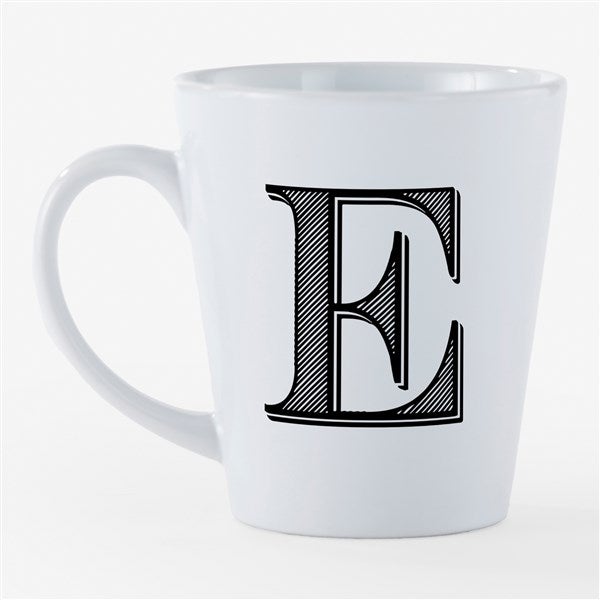 Noir Initial Personalized 12oz Ceramic Latte Mug - 54638