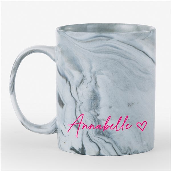 Scripty Heart Name Personalized Marble Ceramic Mug - 54645