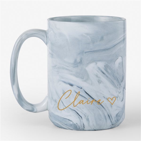 Scripty Heart Name Personalized Marble Ceramic Mug - 54645