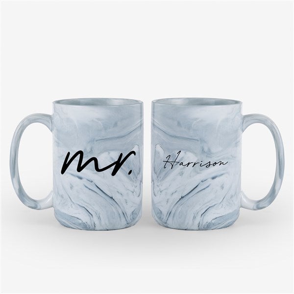 Mr. & Mrs. Personalized Marble Ceramic Mug - 54647