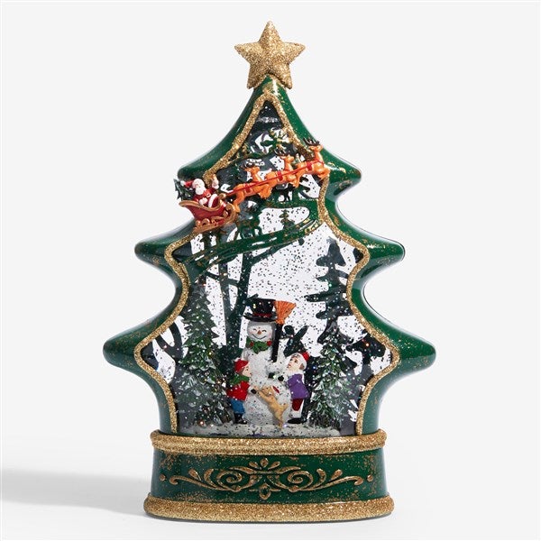 Snowman's Joy 11.25&quot; Personalized Christmas Tree Water Lantern - 54653