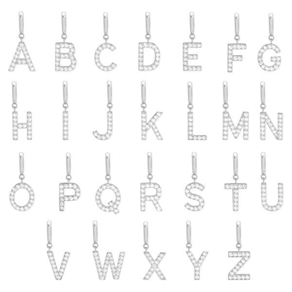 Custom Personalized Silver Initial Charm Necklace - 54677D
