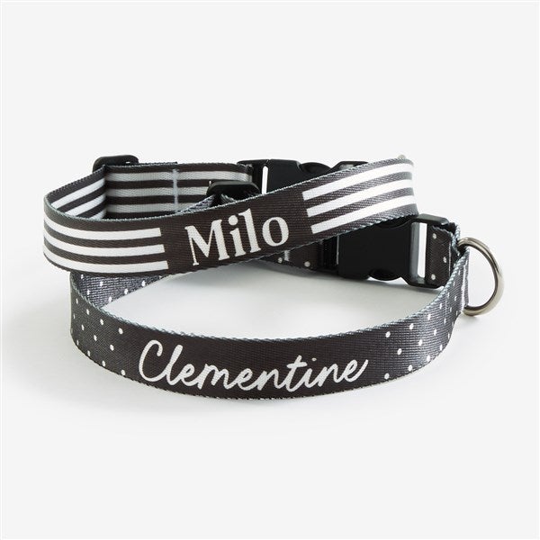 Black & White Personalized Dog Collar  - 54695