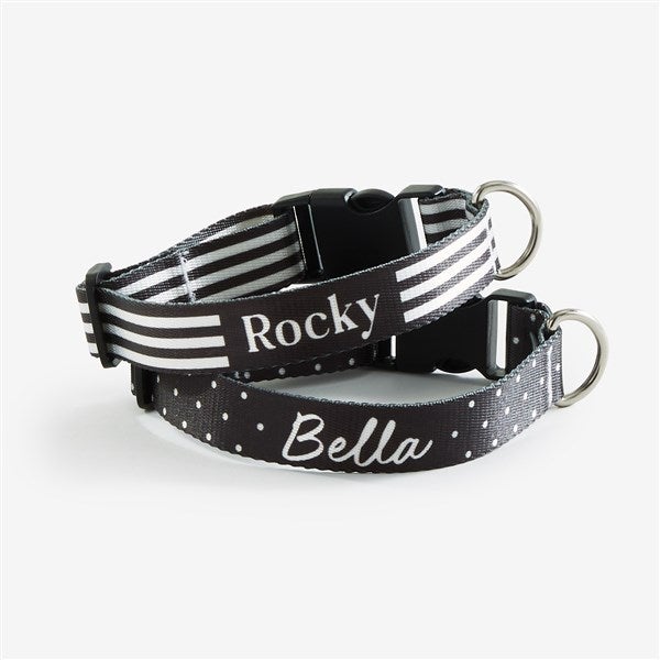 Black & White Personalized Dog Collar  - 54695