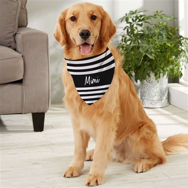 Black & White Personalized Dog Bandana  - 54697