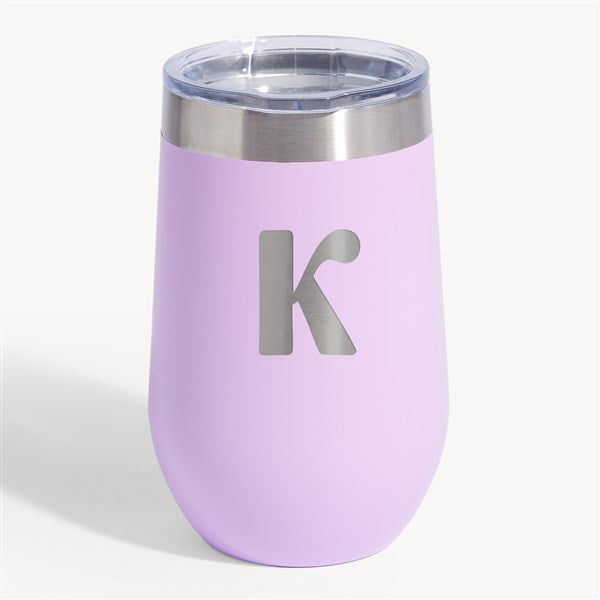 Cool Vibes Personalized Initial Stemless Wine Tumbler with Lid - 54702