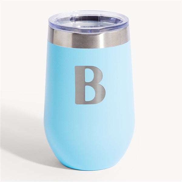 Cool Vibes Personalized Initial Stemless Wine Tumbler with Lid - 54702