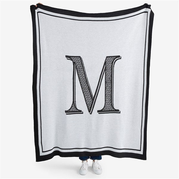 Noir Initial 50x60 Knit Blanket - 54748D