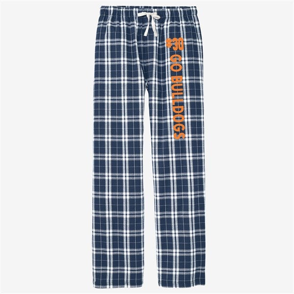 Sports Number Personalized Navy and White Flannel Pants  - 54755