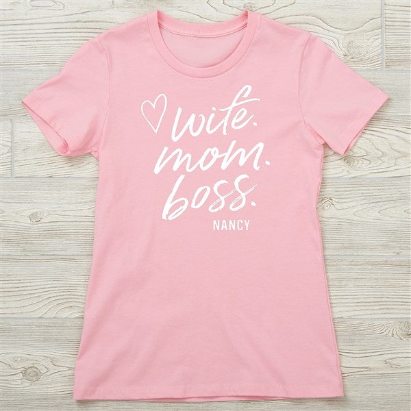 Personalized Wife. Mom. Boss. Fitted Tee by Jessie James Decker - 54757