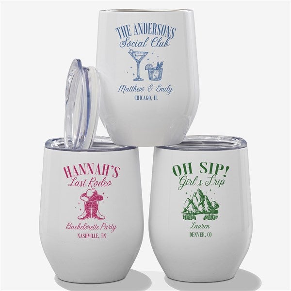 Social Club Personalized Insulated Wine Tumbler - 54769
