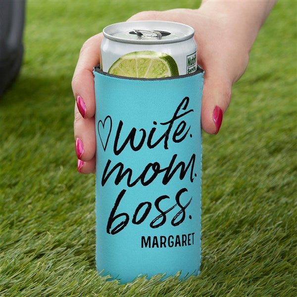 Personalized Wife. Mom. Boss. Slim Can Cooler by Jessie James Decker - 54775