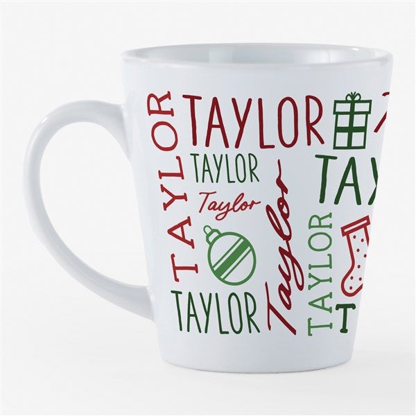 Holiday Repeating Name Personalized Latte Mug - 54841