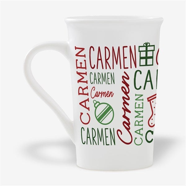 Holiday Repeating Name Personalized Latte Mug - 54841