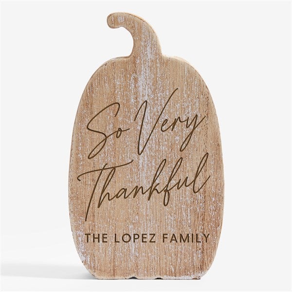 Grateful Harvest Personalized Wooden Pumpkin - 54948