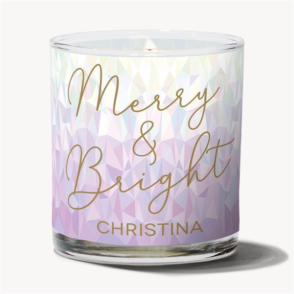 Merry & Frosted Personalized 8oz Glass Candle  - 54960