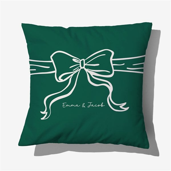 Christmas Bow Personalized Throw Pillow - 54976