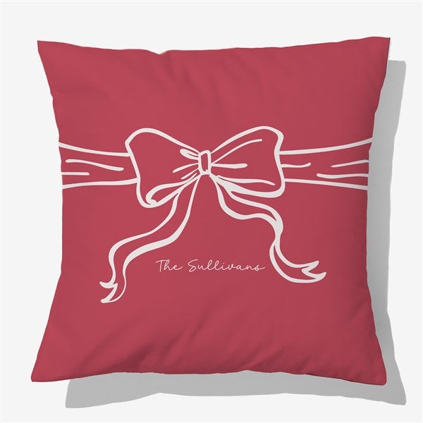 Christmas Bow Personalized Throw Pillow - 54976