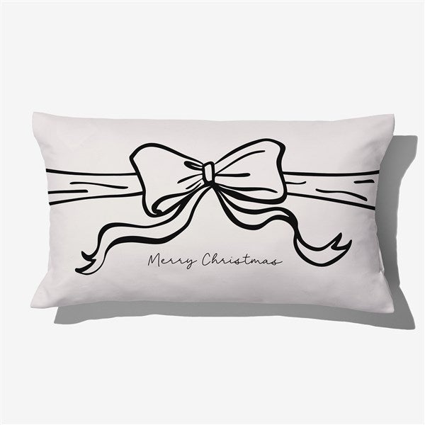 Christmas Bow Personalized Throw Pillow - 54976