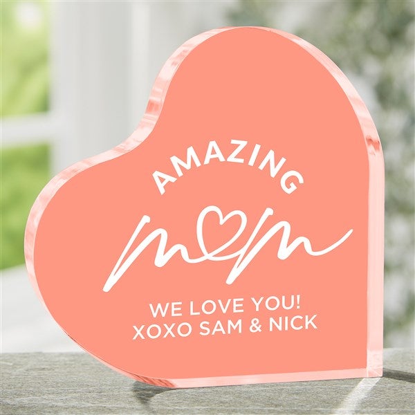 Amazing Mom Personalized Acrylic Heart Keepsake  - 55003