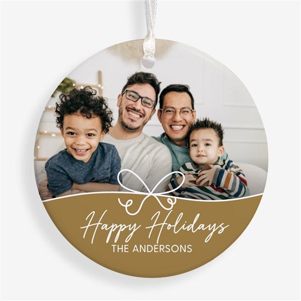 Festive Bow Personalized Christmas Ornament - 55040