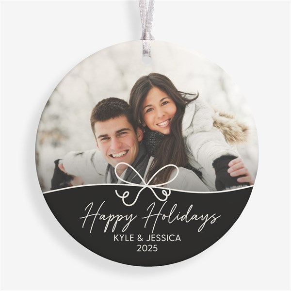 Festive Bow Personalized Christmas Ornament - 55040