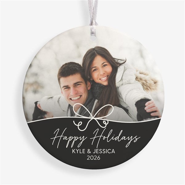 Festive Bow Personalized Christmas Ornament - 55040