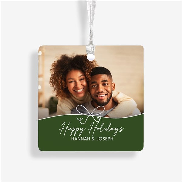 Festive Bow Personalized Christmas Ornament - 55040