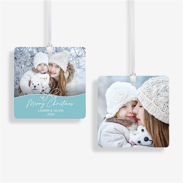 Festive Bow Personalized Christmas Ornament - 55040