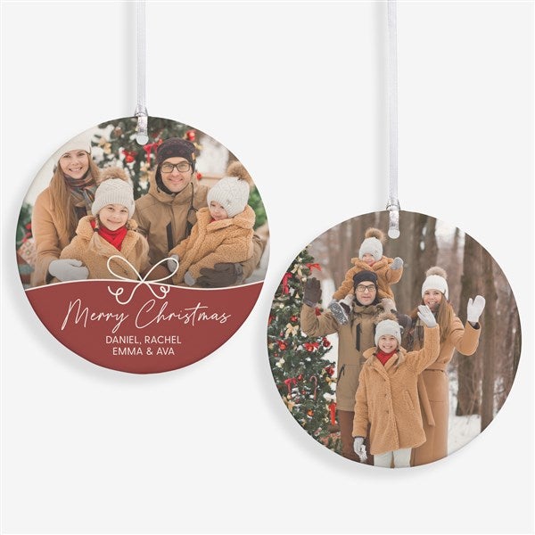 Festive Bow Personalized Christmas Ornament - 55040