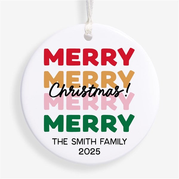 Festive Phrases Personalized Christmas Ornament - 55042