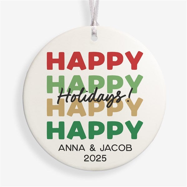 Festive Phrases Personalized Christmas Ornament - 55042