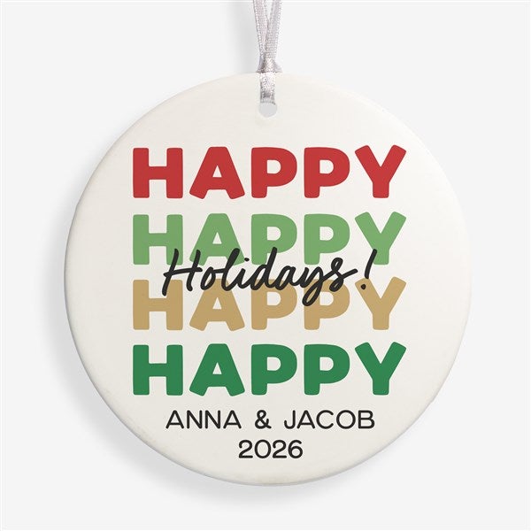 Festive Phrases Personalized Christmas Ornament - 55042